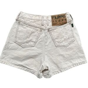 Filippo jeans vintage beige cotton shorts high waist size 9/10 lace